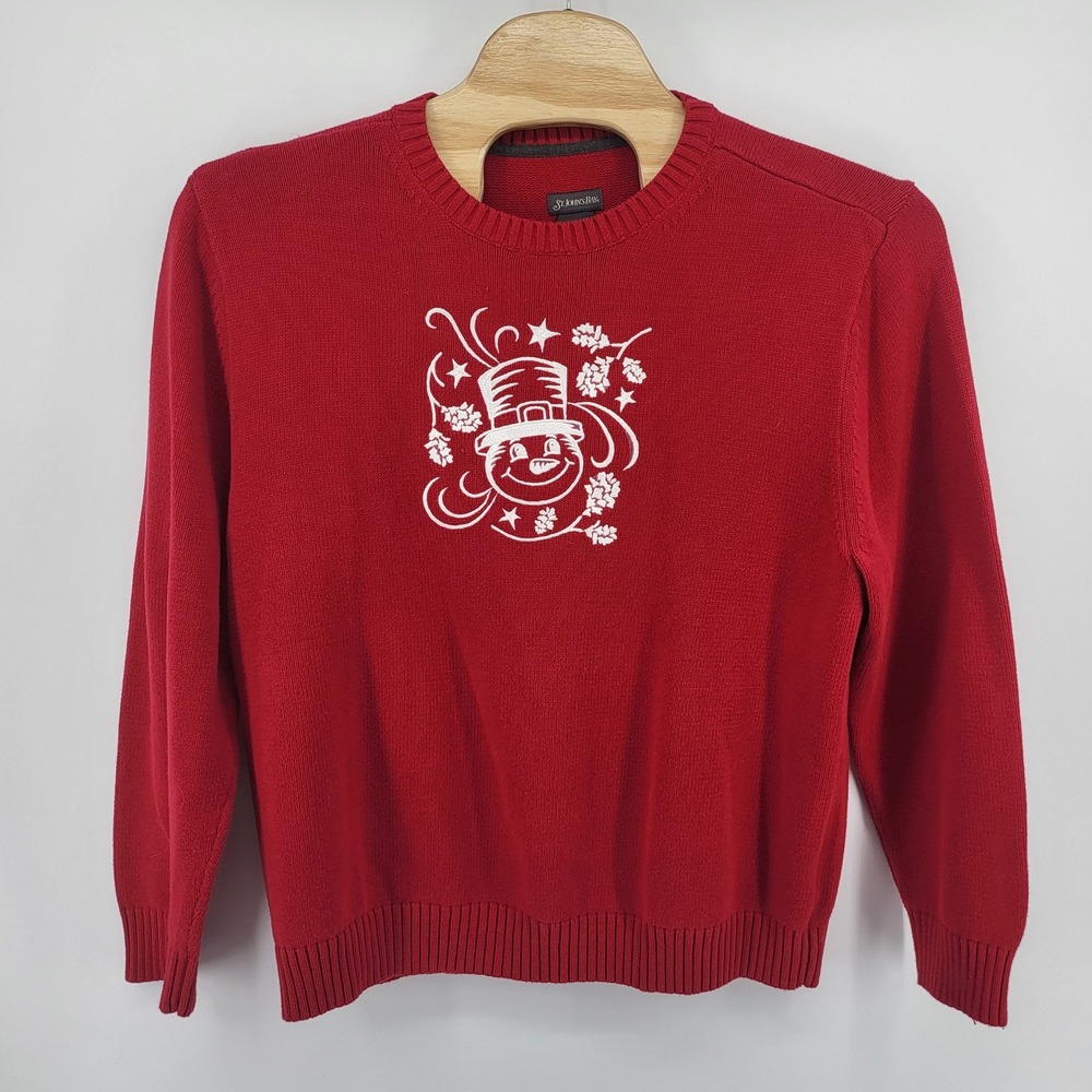 St Johns Bay Red Snowman Crewneck‎ Sweater Women's Size XXL Christmas Holiday